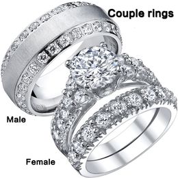 Wedding Rings Zircon Couple Rings For Man Ladies Set Lovers Ring Finger Jewellery Womens Propose Marriage Accessories Size 513 Listing 230706