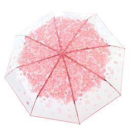 Umbrellas Designer Umbrella Heavy Dome Flowers Sun Cute Romantic Transparent Wind Women Bubble Clear Rain