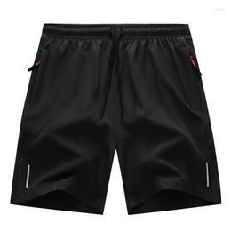 Men's Shorts M-8XL Large Size Casual Sports Five Quarter Pants Beach Reflective Strip Solid Colour