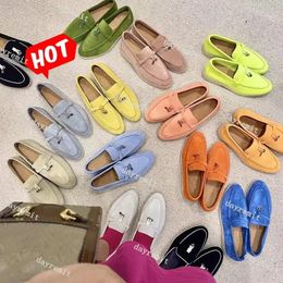 Dress Designer Women Loro Pia Mens Casual Shoes Soft Cashmere Fashion Loafers Shoe Classic Style Handmade Flat Heel Slip on Size 39-46 with Box 63338