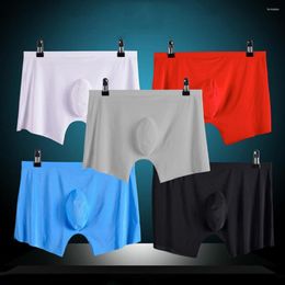 Underpants Sexy Men's Boxer Shorts Ice Silk Ultra-Thin Men Underwear Male Seamless Underwears U Convex Design Soft Breathable Panties