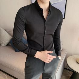 Men's Casual Shirts Plus Size 4XL-M Shirt Long Sleeve High Quality Slim Fit Luxury Fashion Polo Social Dress Business Solid