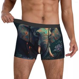 Underpants Elephant Underwear Neon Colourful Painting Pouch Trenky Trunk Print Shorts Briefs Stretch Male Large Size