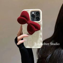 Designer silicone phone case Princess style Red bow iPhone 14 13 12 Pro 11 14 Soft shell fall resistant phone case