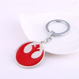 Keychains Satr Wars Keychain Red Half Moon Logo Charm Alloy Key Ring Cosplay Accessories Rings For Women&Men Chaveiro