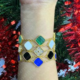 vc cleef 5 motif bracelets luxury clover four designer fashion charm bracelets for girls women 18K gold green flowers brand bracelet wedding party designer jewelry