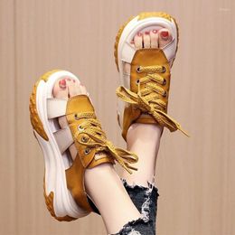 Sandals Women Causal Platform Shoes Sports Lace Up Summer 2023 Open Toe Slides Dress Slippers Walking Running Mujer Zapatos