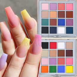 Nail Glitter 16 Colors Nail Glitter Set Gradient Solid Powder Pigment Dust Gel Nail Polish Art Varnishes DIY Manicure Decoration Tips LEJBF1 230705