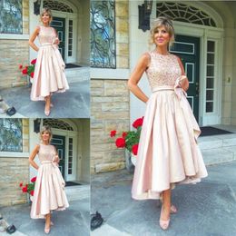 2023 Newest High Low Mother Of The Bride Dresses Sleeveless Mother's Dresses O neck Elegant Women Evening Dresses Party Gowns