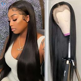 Straight Lace Front Wig 13x6 Transparent Lace Frontal Wig Brazilian Lace Front Human Hair Wigs For Women Pre Plucked Closure Wig