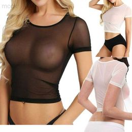 Other Panties New Fashion Women's Transparent T Shirts Sexy Mesh Top Punk Club Streetwear Tees Porno Tops Exotic Lingerie Babydolls Plus Size HKD230706