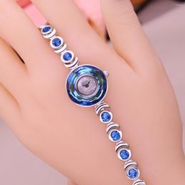 Wristwatches Davena Small Lady Watch Women's Mini Hours Fashion Bracelet Crystal Luxury Rhinestones Bling Girl Birthday Gift Box