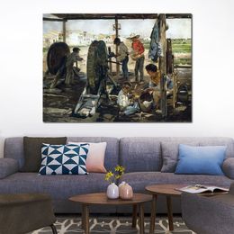 High Quality Canvas Art Joaquin Sorolla Y Bastida Painting Ropemakers Beautiful Beach Artwork Family Room Wall Decor