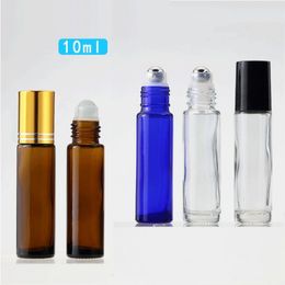 10ml Roll On Bottles Transparent Glass Rolls Beaded Bottle Perfume Split-bottle Portable Mini cosmetics Empty-Bottles T9I002363