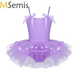 Stage Wear MSemis Ballet Leotards Tutu Skirt Ballerina Dancewear Sleeveless Bowknot Toddler Girls Child Kid Clothes Gymnastics Dre2370