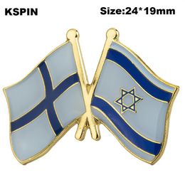 Finland & Israel Friendship Flag Lapel Pin Flag Badge Lapel Pins Badges Brooch XY0577-2232p