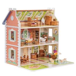 Doll House Accessories Robud 3 in 1 Wooden Dollhouse Dreamhouse for Kids Toddler 3 Years Old with DIY Furniture 40 PCS 230705