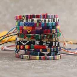 Chain European Pulsera Tela Vintage Bohemia Weaved Fabric Bracelet for Men Ethnic Nepal Braided Tissu Bracelet Men Women Jewellery Gift 230706