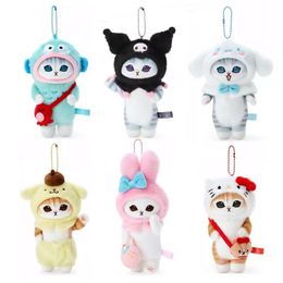 Peluş Anahtarlar Köpekbalığı Kedileri Kuro Mi Kawaii 18cm Peluş Yumuşak Sarkık Sevimli Oyuncaklar Noel Doğum Günü Hediyesi Çocuklar İçin