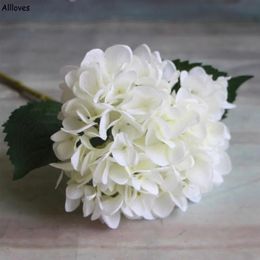 60cm Artificial Hydrangea Flower Head 16cm Fake Silk Single Hydrangeas for Wedding Centrepieces Home Party Decorative Flowers CL2541