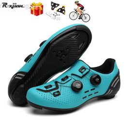 Cycling Footwear New Blue Cycling Shoes Men Road Route Cleat Bike Sneaker Spd Self-locking Racing Women Bicycle MTB Mountain Flat Biking Footwear HKD230706