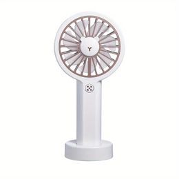 1pc Mini Fan, Desktop Fan, Portable Charging Fan, Outdoor, Lightweight, USB Charging, Cool, Three-speed Speed Adjustment