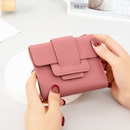 Wallet Female Short Section 2022 New Spot Wholesale Student Coin Purse Korean Small Belt Ladies Wallet Card Bag