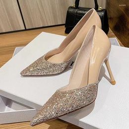 Dress Shoes Bling Wedding Women Pumps Autumn 2023 High Heels Party Designer Fad Ladies Pointed Toe Sexy Femme