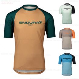 Cycling Shirts Tops RAUDAX ENDURA Shirt Men Summer Short Sleeves Downhill Mtb Jersey Motocross Cycling MTB Offroad DH Racing Maillot Ciclismo Hombre 230705