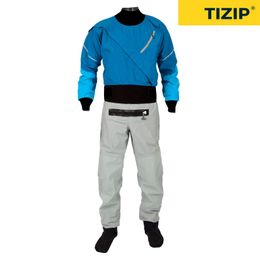 Swim Wear 4Layer Fabric Drysuit with Latex Neck and Wrist Gaskets Front Zip Full Dry Suit for Paddling Kayaking Rafting Men 230706