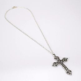 Pendant Necklaces Simple Classic Fashion Cross Antique Silver Color Girl Short Long Chain Jewelry For Women
