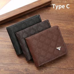 Short Men Busniess Wallets Retro PU Leather Multi-function Card Holder Slim Classic Coin Pocket Photo Holder Purses Mini Wallet