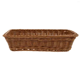 Dinnerware Sets Storage Basket Plastic Clothes Hamper Chic Fruit Straw Supermarket Hand-woven Kitchen Organizer Child