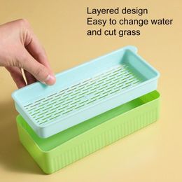 Cat Carriers Useful Plastic Non-slip Base Hydroponic Plant Growing Pot Planting Accessories Grass Tray Planter