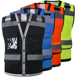 Other Hi Vis Reflective Safety Vest Safety Jacket Clothing Work Multi Pockets Workwear Safety Waistcoat for Men Women 230706