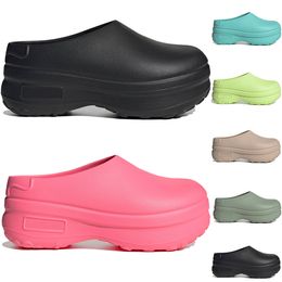 Adifom Slippers Stan Smith Mule Chef Shoes Designer Sandals Sier Green Core Black Lucid Pink Aqua Lucid Lemon Wonder Taupe Flats Slides Womens Summer Slipper