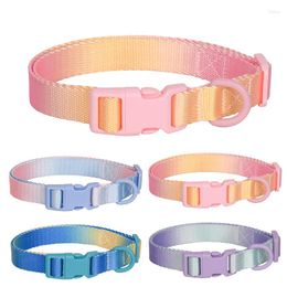 Dog Collars Portable Girl Collar Colorful Printing Adjustable Soft Pets Buckle For Small Medium Large Dogs