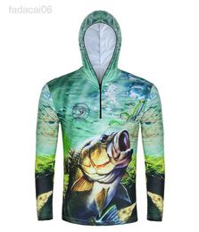 Fishing Accessories Custom Hot Sale UPF 50 Men Half Zipper Slim Fit Hoodie Printing Fishing Shirt Tournament Fishing Jersey HKD230706