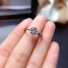 Cluster Rings Tie Style Crackling Moissanite Gemstone Ring For Women Jewelry Engagement Wedding 925 Sterling Silver Party Gift