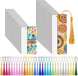 Bookmark 30Pcs Double Sides Print MDF Wood Sublimation Blank Bookmarks Products DIY with Tassels 230705