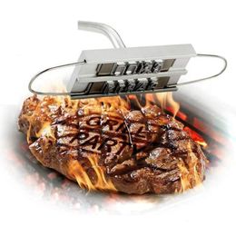 BBQ Grills Tianview Branding Iron with Changeable Letters Grilling Tools Perfect for Steaks Burgers Chicken Meat 230706