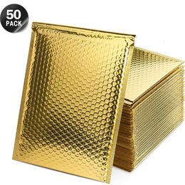 Protective Packaging 50Pcs Golden Bubble Envelopes Bags for Mailer Padded Waterproof Bag Thicken Postage 230706