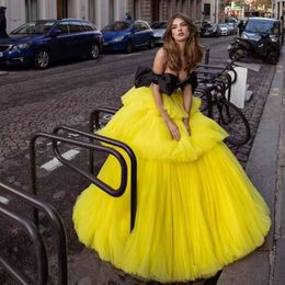 Skirts Very Puff Yellow Tulle For Women To Party Tiered Long Bridal Skirt Elastic Mesh Ball Gowns Maxi