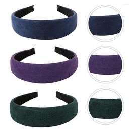 Bandanas 3 Pcs Plain Headbands Plastic Makeup Hairband Turban Vintage Accessories Headpiece Short Wide