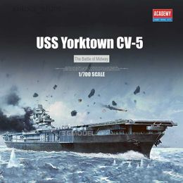 Model Set ACADEMY 14229 Model Ship 1/700 Scale Boats USS Yorktown CV-5 The Battle of Midway for Military Model Hobby Collection DIY Toys HKD230706
