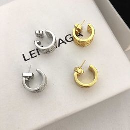 Jewellery bb Earrings 21 C-shaped Ear Studs Womens Double Small crowd Smooth gold plated letter