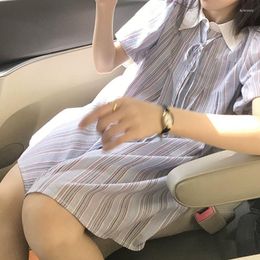 Stage Wear (Runmei) "Monet Art Exhibition" Dopamine Stripe Dress Design Vintage Bubble Sleeve Shirt Skirt Short