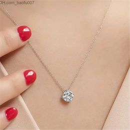 Collane con ciondolo ROXI Moissanite Diamond 6.5mm 1CT Collana da donna con pendente 925 Collana da donna Party Bride Gioielli squisiti Z230707