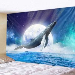 Tapestries Fantasy landscape tapestry trees starry sky castle art home wall decoration R230706