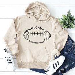 Women's Hoodies Sweatshirts Sweatshirts Game Day Rugby Alphabet Hoodie Autumn Winter Long Sleeve Womens Kawaii Gothic Streetwear Women 230706